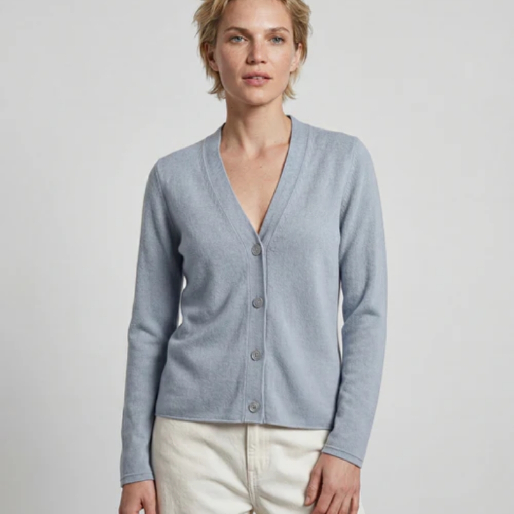 NWT Majestic Filatures Pale Blue Soft Touch Cardigan 3 M